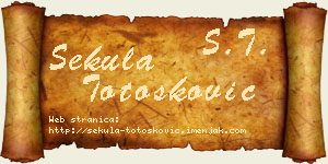 Sekula Totošković vizit kartica